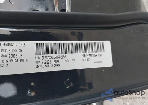 2015 Dodge Charger Se from USA, damaged, VIN 2C3CDXBG1FH762198